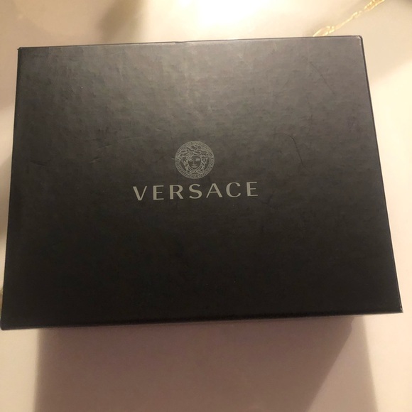 Mens authentic Versace belt navy blue silver hardware - Picture 2 of 5